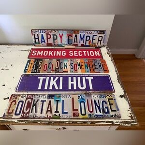 Fun City Beach License Plate Style Aluminum Beach Sign 16”x4”  Bar Decor 2 Signs